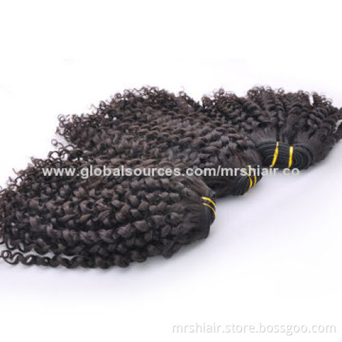 20-inch Natural Color Kinky Curly Indian Virgin Hair Extensions
